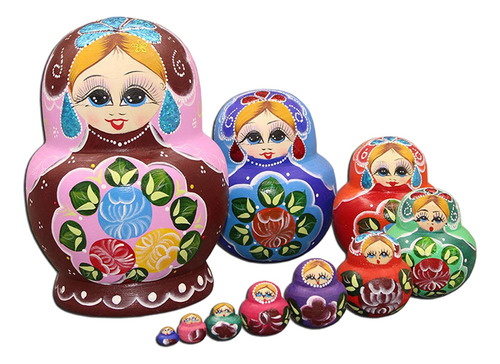 10 Uds. Anidada Matryoshka Muñecas Rusas Muñecas Apilables