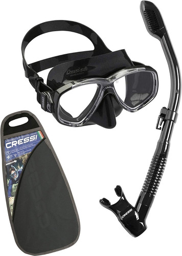 Combo Cressi Perla & Supernova Dry Para Buceo Color Negro
