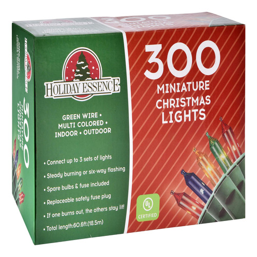 Holiday Essence 300 Luces De Navidad Multicolor Con Alambre