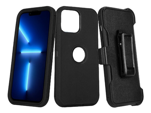 Forro Para iPhone 13 Pro Tipo Otterbox Con Clip De Guinda