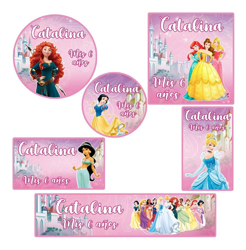 Kit 180 Stickers Princesas  Disney Candy Bar Etiquetas 