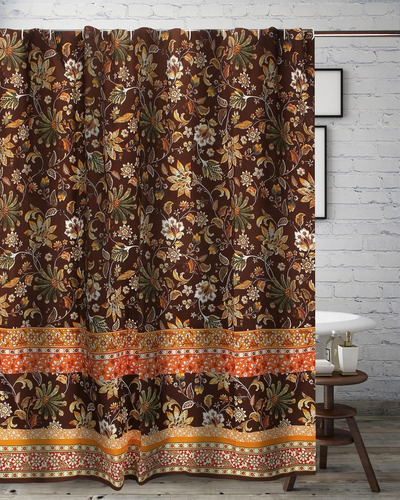 Cortina De Ducha Chocolate 183 X 183 Cm Para Baño