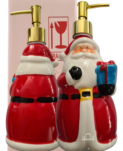 Porta Sabonete Liquido Álcool Gel Papai Noel Natal Enfeite Cor 106-148