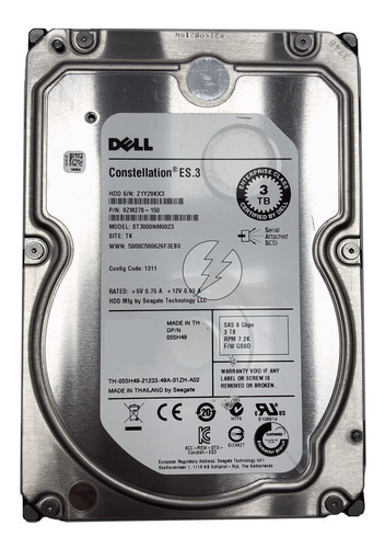 Hd Dell St3000nm0023: 3tb Sas 3,5 7,2k