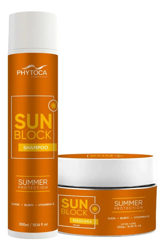 Kit Phytoca Sun Block Shampoo 300ml + Máscara 250g