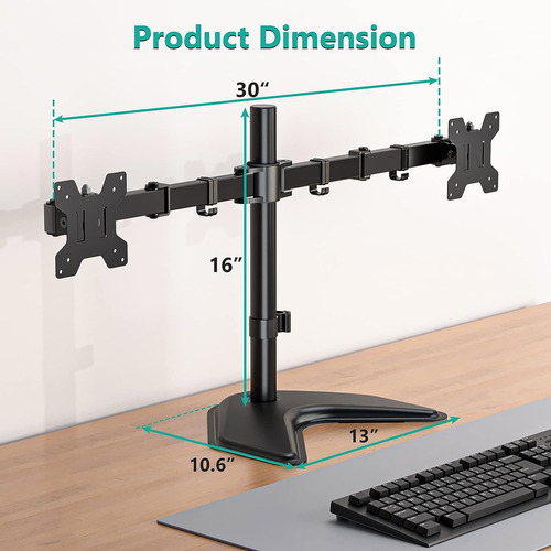 Suporte De Monitor Duplo Wali Para Mesa, Suportes De Monitor