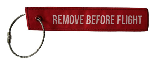 Llavero Remove Before Flight Tejido Con Cable De Acero Inox.