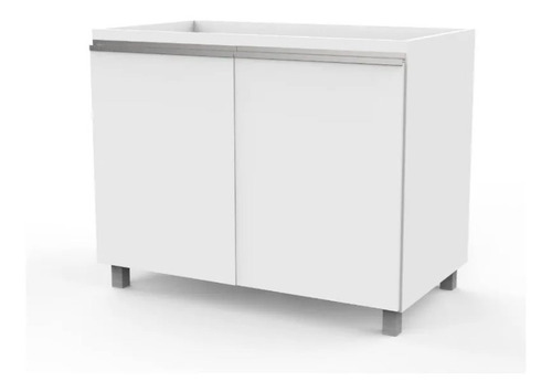 Mueble Bajo Mesada Cocina  Blanco Perfil Jota Aluminio 1,00