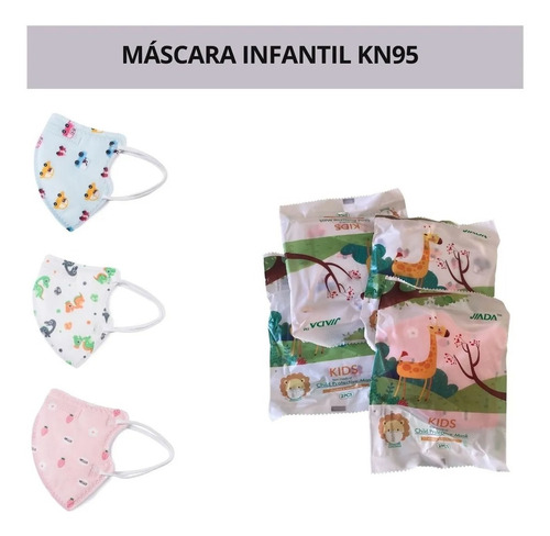 Imagem 2 de 4 de 10 Máscaras Descartável Infantil Kn95 5 Camada Com Estampa