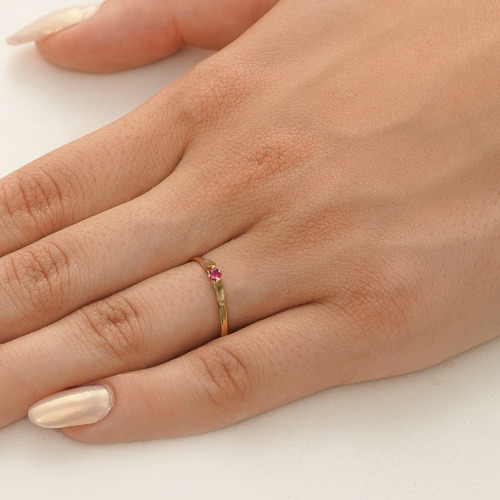 Anel Solitário Ouro 18k Com Uma Pedra, Qualquer Cor A132