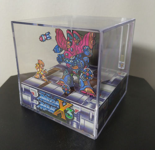 Cubo Diorama Megaman X3 Golden Armor Vs Sigma