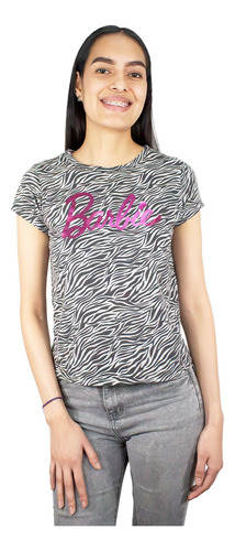 Playera Animal Print Manga Corta Marca Barbie