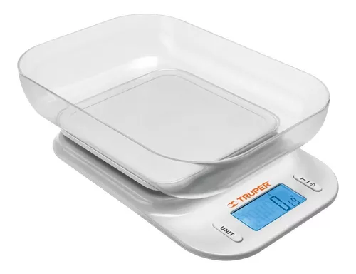 Báscula digital para cocina, 5 kg, plato de vidrio