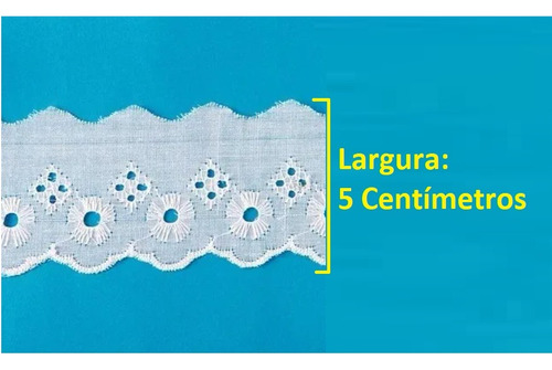 Kit Com 10 Tira Bordada Bordado Inglês + 20 Passa Fita