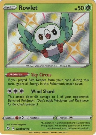 Rowlet Shinning Carta  Pokémon Tcg Original +regalo