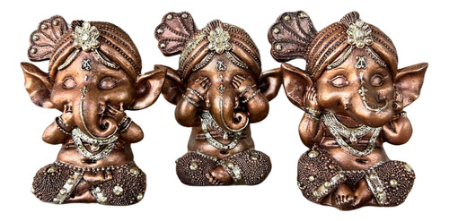 Juego Dioses Ganesh Bebés Sabios 10cm, 3 Virtudes, Jart