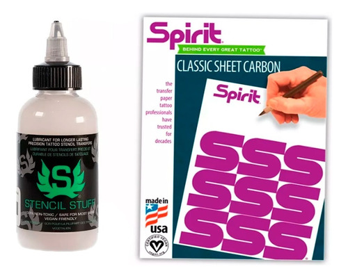 Combo Stencil Stuff 4oz + 10pz Papel Hectografico Spirit