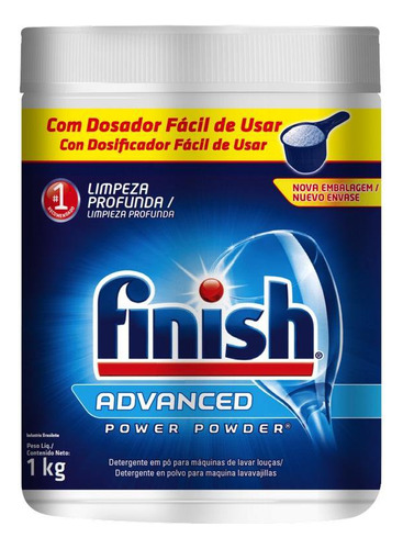 Lava-loucas Detergente Finish 1k Advanced Power Powder F