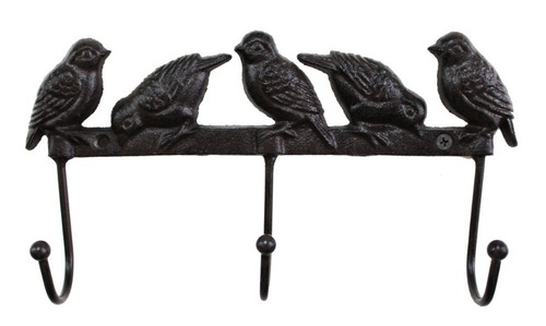 Gancho Decorativo De Parede Em Ferro  - Cabideiro Pássaros