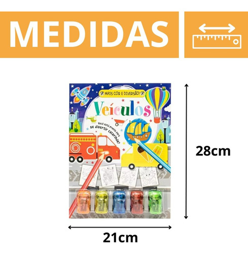 Meu Kit Livro De Colorir C/ 5 Mini Carrinhos - Todolivro