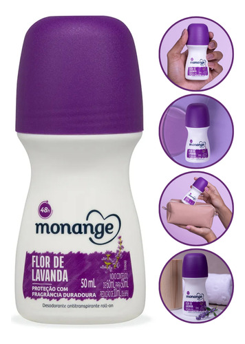 Desodorante Antitranspirante Roll On Flor Lavanda Monange