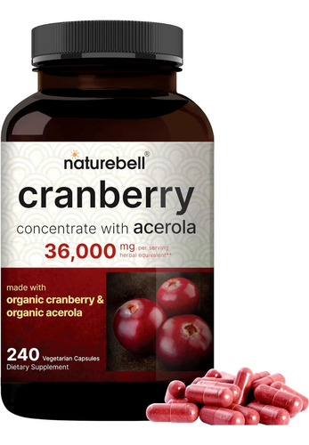 Cranberry 36,000 Mg + Vitamin C 240 Cap Triple Fuerza 