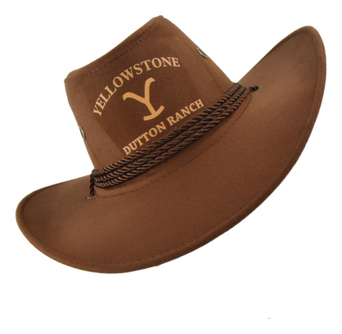 Vaquero De Estilo Sombrero De Yellowstone Con Ala Curva