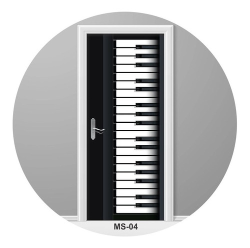 Adesivo Para Porta Música Piano Teclado Cravo Ms-04