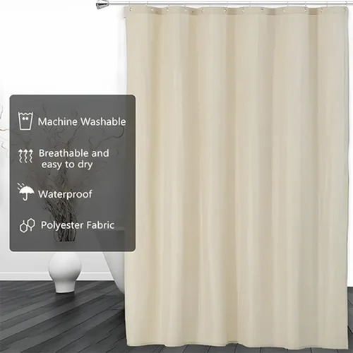 Cortina De Ducha Lavable Tela Impermeable 1 Pieza 180*180cm Beige