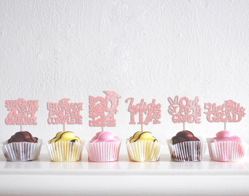 32 Piezas De Adornos Para Cupcakes De Graduación De 5to Grad