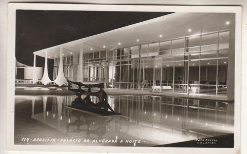 Brasilia Antigua Postal Foto Noite Vista Palacio Da Alvorada