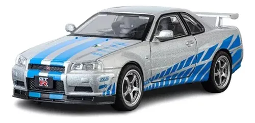 comprar Nissan Brian Skyline Gtr R34 1:32 Velozes E Furiosos Luz Som Cor Cinzau002Fazul