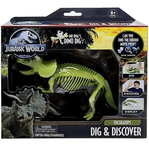 Jurassic World Figura Juego Excavación Gel Adn Dino Lelab