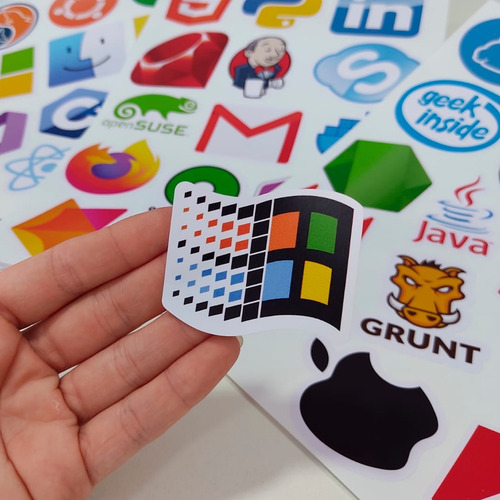 Adesivos Programador Notebook Geek Nerd Sticker Retro 49 Pçs