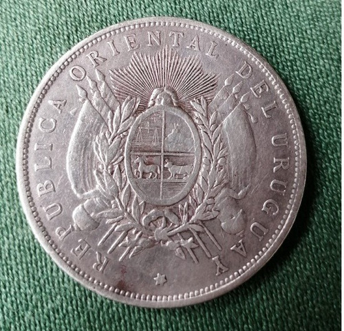 Moneda Uruguaya 1 Peso 1895 - Plata