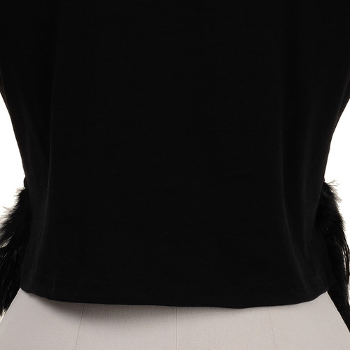 Imagen 7 de 7 de Blusa Basica Plumas Chandal Cuello Redondo Stretch Chic.