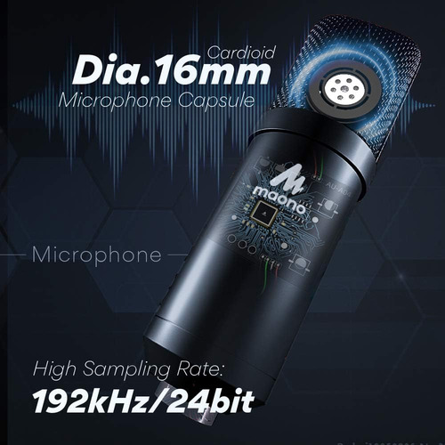 Maono Micrófono Con Juego De Auriculares De Estudio 192kh...