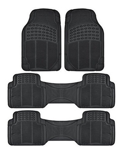 Bdk Car Suv Y Van Floor Rubber Mats 3 Filas 4 Piezas Heavy D