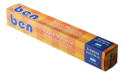 Rollo De Papel Manteca Premium Con Estuche 28cm X 5mts.