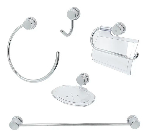 Juego De Accesorios Para Baño Aqua X5 Piezas Cromado