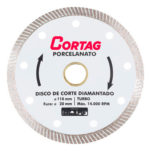 Disco Porcelanato Diamantado Fino 110mm X 20mm 4.3/8  Cortag