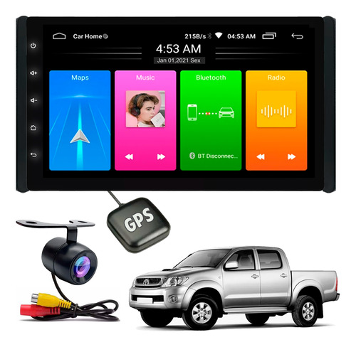 Kit Multimidia Android Hilux 2005 A 2011 Moldura + Câmera Ré