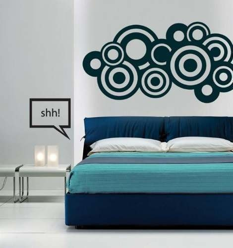 Vinil Decorativo Círculos 2 , 2m X 108cm P/ Cama King Size