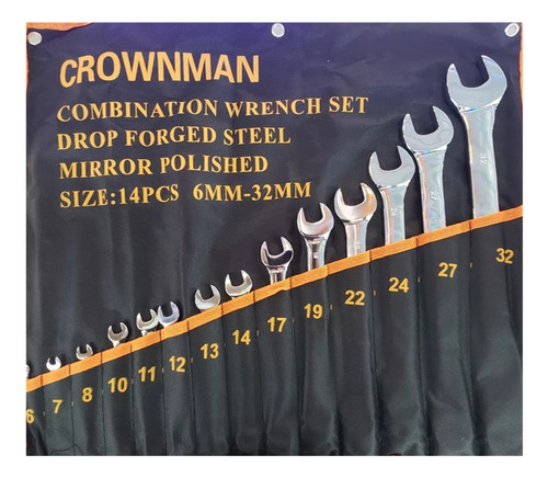 Juego De Llaves Corona 14 Piezas Crownman 6-32mm