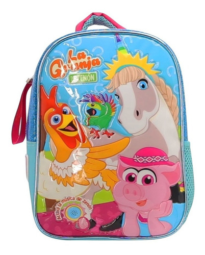 Mochila Espalda Jardin 12puLG Granja Zenon Con Musica Manias