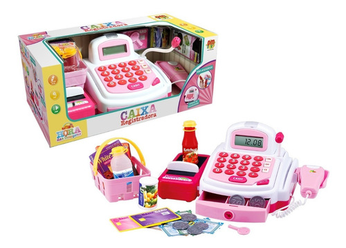 Caixa Registradora Infantil Som Luz Microfone Dm Toys