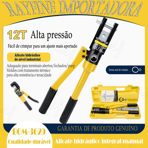 Alicate Hidraulico Crimpar Prensar Terminal 10mm A 300mm