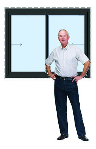 Ventana Pvc Dvh Euro-black 120 X 100 Doble Vidrio Corrediza
