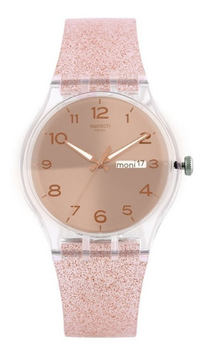 Reloj Swatch Glitter Pink Glistar Rosé Mod. Suok703