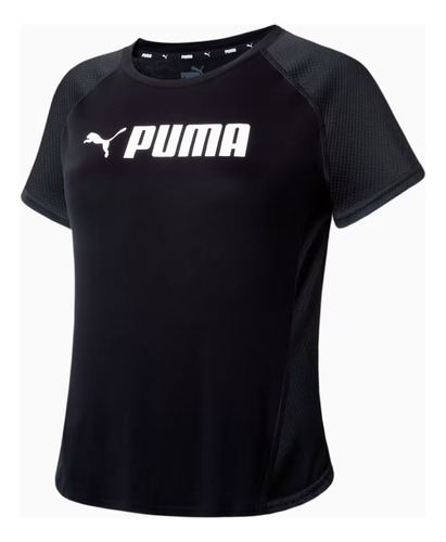 Camiseta Puma Fit Logo Tee Puma Black And White Drycell